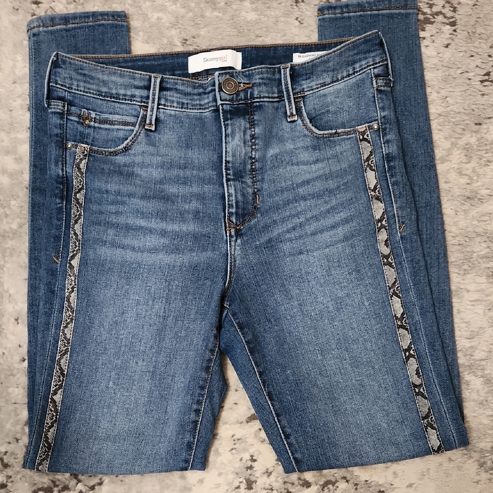 Skinnygirl Blue Jeans with Snake Print